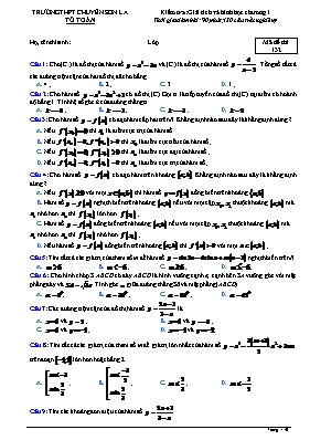 Đề kiểm tra Toán 12 - Mã đề 132 - Trường THPT chuyên Sơn La